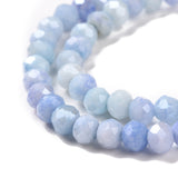 Faceted Electroplated Glass Beads Strands, AB Color Plated, Rondelle, Cornflower Blue, 4x3mm, Hole: 0.9mm, about 112pcs/strand, 16.14''(41cm), 10Strand/Set