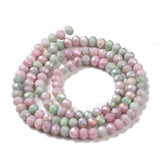 Faceted Electroplated Glass Beads Strands, AB Color Plated, Rondelle, Flamingo, 4x3mm, Hole: 0.9mm, about 112pcs/strand, 16.14''(41cm), 10Strand/Set