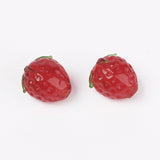 Handmade Lawpwork Beads, Strawberry, Red, 15x12.5~13.5mm, 10pc/Set