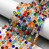 Transparent Glass Beads Strands, Faceted, Bicone, Colorful, 4x4mm, Hole: 0.8mm, about 82~85pcs/strand, 30.5~31cm, 10Strand/Set