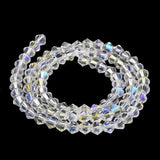 Transparent Electroplate Glass Beads Strands, AB Color Plated, Faceted, Bicone, Clear AB, 4x4mm, Hole: 0.8mm, about 82~85pcs/strand, 30.5~31cm, 10Strand/Set