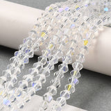 Transparent Electroplate Glass Beads Strands, AB Color Plated, Faceted, Bicone, Clear AB, 4x4mm, Hole: 0.8mm, about 82~85pcs/strand, 30.5~31cm, 10Strand/Set