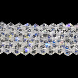 Transparent Electroplate Glass Beads Strands, AB Color Plated, Faceted, Bicone, Clear AB, 4x4mm, Hole: 0.8mm, about 82~85pcs/strand, 30.5~31cm, 10Strand/Set