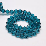 Imitate Austrian Crystal Bicone Glass Beads Strands, Grade AA, Faceted, Steel Blue, 4x4mm, Hole: 1mm, about 82~85pcs/strand, 30.5~31cm, 10Strand/Set