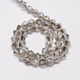 Imitate Austrian Crystal Bicone Glass Beads Strands, Grade AA, Faceted, Light Grey, 4x4mm, Hole: 1mm, about 82~85pcs/strand, 30.5~31cm, 10Strand/Set