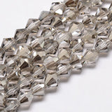 Imitate Austrian Crystal Bicone Glass Beads Strands, Grade AA, Faceted, Light Grey, 4x4mm, Hole: 1mm, about 82~85pcs/strand, 30.5~31cm, 10Strand/Set