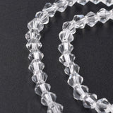 Imitate Austrian Crystal Bicone Glass Beads Strands, Grade AA, Faceted, Clear, 4x4mm, Hole: 1mm, about 82~85pcs/strand, 30.5~31cm, 10Strands/Set