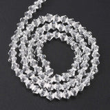 Imitate Austrian Crystal Bicone Glass Beads Strands, Grade AA, Faceted, Clear, 4x4mm, Hole: 1mm, about 82~85pcs/strand, 30.5~31cm, 10Strands/Set