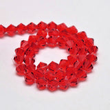 Imitate Austrian Crystal Bicone Glass Beads Strands, Grade AA, Faceted, Red, 4x4mm, Hole: 1mm, about 82~85pcs/strand, 30.5~31cm, 10Strands/Set