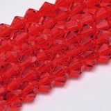 Imitate Austrian Crystal Bicone Glass Beads Strands, Grade AA, Faceted, Red, 4x4mm, Hole: 1mm, about 82~85pcs/strand, 30.5~31cm, 10Strands/Set