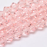 Imitate Austrian Crystal Bicone Glass Beads Strands, Grade AA, Faceted, Pink, 4x4mm, Hole: 1mm, about 82~85pcs/strand, 30.5~31cm, 10Strand/Set