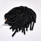 Imitate Austrian Crystal Glass Round Bead Strands, Grade AA, Black, 6mm, Hole: 1mm, about 68pcs/strand, 15.7 inch, 10Strand/Set