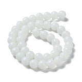 Opaque Solid Color Glass Round Beads Strands, Grade AA, White, 8mm, Hole: 1mm, about 40pcs/strand, 12 inch, 10Strand/Set