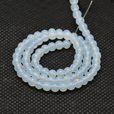 Round Opalite Beads Strands, Grade AA, White, 8mm, Hole: 1mm, about 50pcs/strand, 15 inch, 10Strands/Set