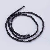 Opaque Solid Color Glass Bead Strands, Imitation Jade, Faceted, Rondelle, Black, 2.9~3.3x2mm, Hole: 0.8mm, about 145~150pcs/strand, 34~35cm, 10Strand/Set