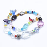 Glass Beads Strands, Faceted,  Mixed Shapes, Mixed Color, 4.5~33x6~25x4~15mm, Hole: 0.5~1.5mm, 15.7 inch(40cm), 10Strand/Set