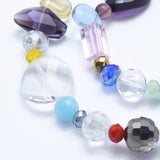 Glass Beads Strands, Faceted,  Mixed Shapes, Mixed Color, 4.5~33x6~25x4~15mm, Hole: 0.5~1.5mm, 15.7 inch(40cm), 10Strand/Set