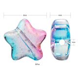 Spray Painted Transparent Glass Beads, Star, Colorful, 8x8.5x4mm, Hole: 1mm, 30pcs/bag