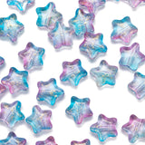 Spray Painted Transparent Glass Beads, Star, Colorful, 8x8.5x4mm, Hole: 1mm, 30pcs/bag