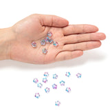 Spray Painted Transparent Glass Beads, Star, Colorful, 8x8.5x4mm, Hole: 1mm, 30pcs/bag