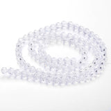 Transparent Glass Bead Strands, Imitate Austrian Crystal, Faceted(32 Facets), Round, Clear, 4mm, Hole: 1mm, about 87~93pcs/strand, 32~33cm, 10Strand/Set