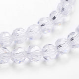 Transparent Glass Bead Strands, Imitate Austrian Crystal, Faceted(32 Facets), Round, Clear, 4mm, Hole: 1mm, about 87~93pcs/strand, 32~33cm, 10Strand/Set