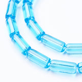 Transparent Glass Beads Strands, Tube, Mixed Color, 9x4mm, Hole: 0.5mm, about 32~33pcs/strand, 12 inch, 30Strand/Set