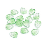 Two-Tone Transparent Glass Charms, Leaf, Lime Green, 13.5x10.5x3.5mm, Hole: 1.2mm, 100pc/Set