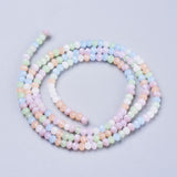 Opaque Glass Beads Strands, Faceted, Rondelle, Mixed Color, 3x2.5mm, Hole: 0.5mm, about 185pcs/strand, 16.54 inch(42cm), 10Strands/Set