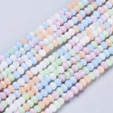 Opaque Glass Beads Strands, Faceted, Rondelle, Mixed Color, 3x2.5mm, Hole: 0.5mm, about 185pcs/strand, 16.54 inch(42cm), 10Strands/Set