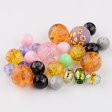 Mixed Shapes Glass Beads, Mixed Color, 4~8.5mm, Hole: 1mm, 100g/Set