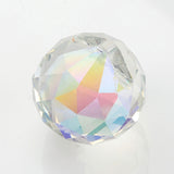 Faceted Round Glass Pendants, AB Color, Colorful, 35x32mm, Hole: 2mm, 20pc/Set