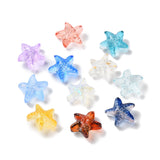 Transparent Glass Beads, Starfish, Mixed Color, 15x15x7mm, Hole: 0.8mm, 100pc/Set