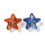 Transparent Glass Beads, Starfish, Mixed Color, 15x15x7mm, Hole: 0.8mm, 100pc/Set