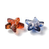 Transparent Glass Beads, Starfish, Mixed Color, 15x15x7mm, Hole: 0.8mm, 100pc/Set