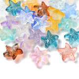 Transparent Glass Beads, Starfish, Mixed Color, 15x15x7mm, Hole: 0.8mm, 100pc/Set