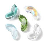 Transparent Glass Beads, Leaf, Mixed Color, 13.5x6x4.5mm, Hole: 1mm, 100pc/Set