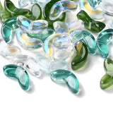 Transparent Glass Beads, Leaf, Mixed Color, 13.5x6x4.5mm, Hole: 1mm, 100pc/Set