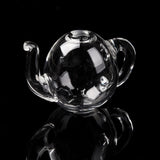 Round Mechanized Blown Glass Teapot, for Stud Earring or Crafts, Clear, 33x20x19mm, 5pc/Set