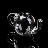 Round Mechanized Blown Glass Teapot, for Stud Earring or Crafts, Clear, 33x20x19mm, 5pc/Set