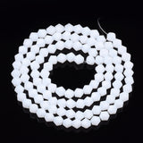 Opaque Solid Color Glass Beads Strands, Imitation Jade, Faceted, Bicone, Creamy White, 4.5x4mm, Hole: 1mm, about 82~85pcs/strand, 30.5~31cm, 10Strand/Set