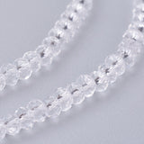 Transparent Glass Beads Strands, Faceted, Rondelle, Clear, 2.9~3.3x2mm, Hole: 0.5mm, about 145~150pcs/strand, 34~35cm, 10Strand/Set