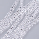 Transparent Glass Beads Strands, Faceted, Rondelle, Clear, 2.9~3.3x2mm, Hole: 0.5mm, about 145~150pcs/strand, 34~35cm, 10Strand/Set