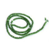 Transparent Glass Beads Strands, Faceted, Rondelle, Green, 2.9~3.3x2mm, Hole: 0.5mm, about 145~150pcs/strand, 34~35cm, 10Strand/Set