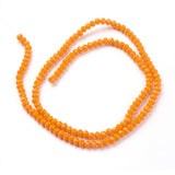 Imitation Jade Glass Beads Strands, Faceted, Rondelle, Mixed Color, 3.5~4x2.5~3mm, Hole: 0.5mm, about 123~127pcs/strand, 12.60 inch~12.99 inch(32~33cm), 10Strands/Set