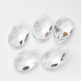 Faceted Teardrop Glass Pendants, Clear, 38x22.5x12mm, Hole: 1.5mm, 44pc/Set