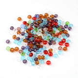 Faceted Rondelle Transparent Glass Beads, Mixed Color, 4x3mm, Hole: 1mm, 200pc/Set