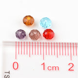 Faceted Rondelle Transparent Glass Beads, Mixed Color, 4x3mm, Hole: 1mm, 200pc/Set