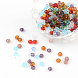 Faceted Rondelle Transparent Glass Beads, Mixed Color, 4x3mm, Hole: 1mm, 200pc/Set