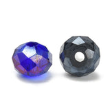 Electroplate Faceted Rondelle AB Color Plated Transparent Glass Beads, Mixed Color, 4x3mm, Hole: 1mm, 200pcs/Set